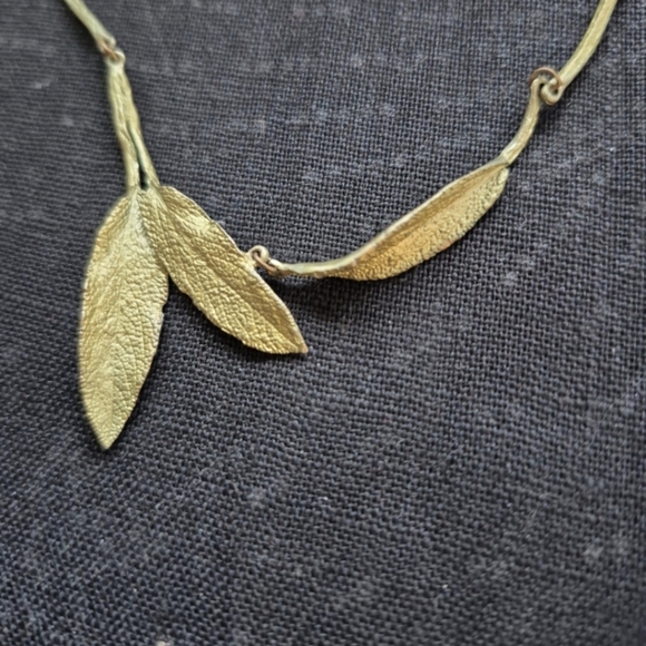 Michael Michaud Botanical Sage Necklace Cast Bronze - Picture 2 of 6
